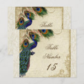 Pfau & Feathers Formal Hochzeit Tischnummern (Vorne/Hinten)