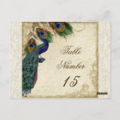 Pfau & Feathers Formal Hochzeit Tischnummern (Rückseite)