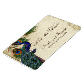 Pfau & Feathers Formal Save the Date Black Tan Magnet (Linke Seite)