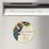 Pfau & Feathers Formal Save the Date Black Tan Magnet (In Situ (Geschirrspüler))