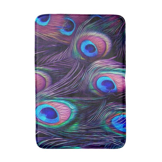 Pfau-Feder Badematte (Vorderseite Vertikal)