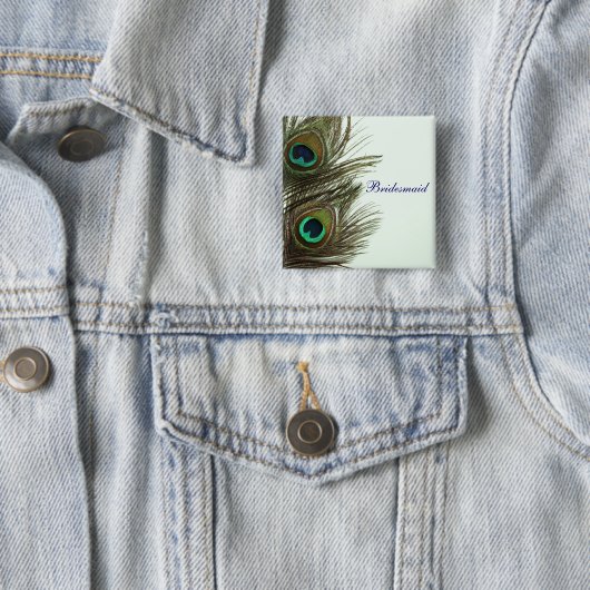 Pfau-Feder-Brautjungfern-Button Button (Beispiel)