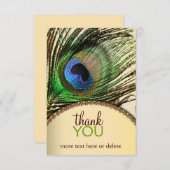 Pfau-Feder danken Ihnen zu merken Dankeskarte (Vorne/Hinten)