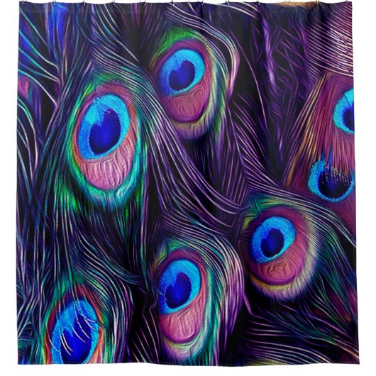 Pfau-Feder Duschvorhang (Vorderseite)