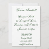 Pfau-Feder-Einladung - Foto Einladung (Rückseite)