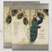 Pfau & Feder Elegantes passendes Hochzeitsprogramm (Vorne/Hinten)