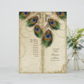 Pfau & Feder Elegantes passendes Hochzeitsprogramm (Stehend Vorderseite)