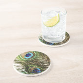 Pfau-Feder Getränkeuntersetzer (Seite)