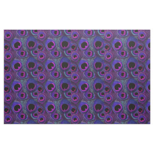 Pfau-Feder-Gewebe-lila rosa graues Schwarzes Stoff