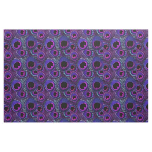 Pfau-Feder-Gewebe-lila rosa graues Schwarzes Stoff (Fat Quarter (45,7 x 55,9 cm))