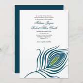 Pfau-Feder-Hochzeits-Einladung Einladung (Vorne/Hinten)