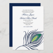 Pfau-Feder-Hochzeits-Einladung Einladung (Vorne/Hinten)