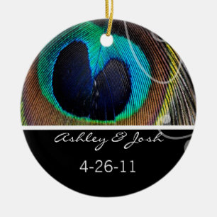 Pfau-Feder-Hochzeits-Verzierung Keramik Ornament