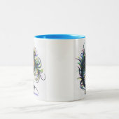 Pfau-Feder-Kaffee-Tasse Zweifarbige Tasse (Mittel)