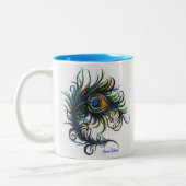 Pfau-Feder-Kaffee-Tasse Zweifarbige Tasse (Links)