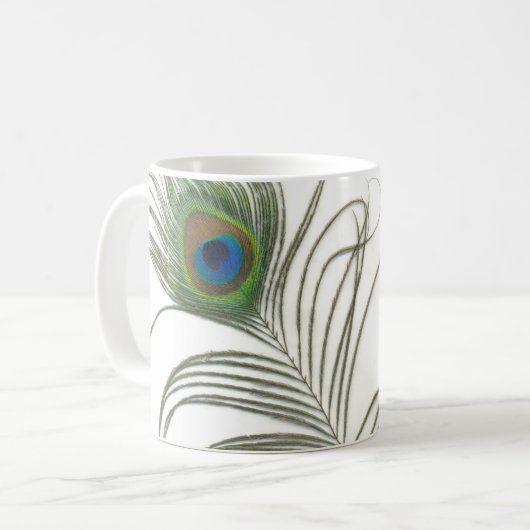 Pfau-Feder Kaffeetasse (Vorderseite Links)