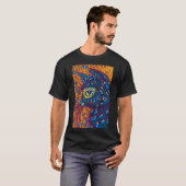 Pfau-Feder-Katze, Louis Wain T-Shirt (Vorne ganz)