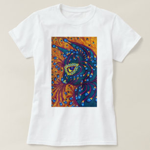 Pfau-Feder-Katze, Louis Wain T-Shirt