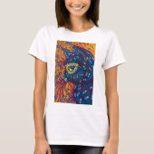 Pfau-Feder-Katze, Louis Wain T-Shirt (Vorderseite)
