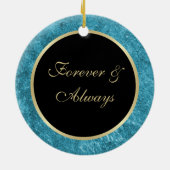 Pfau-Feder-Knopf-1. Weihnachtsverzierung Keramikornament (Hinten)