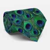 Pfau-Feder-Krawatte - grünes aquamarines Krawatte (Gerollt)