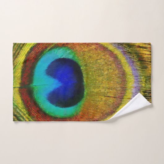 Pfau-Feder-Kunst Badhandtuch Set (Handtuch)