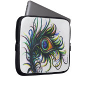 Pfau-Feder-Laptop-Tasche Laptopschutzhülle (Vorne Rechts)