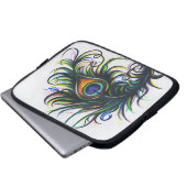 Pfau-Feder-Laptop-Tasche Laptopschutzhülle (Vorne Knopf)