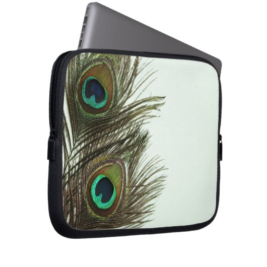Pfau-Feder-Laptop-Tasche Laptopschutzhülle (Vorne Rechts)