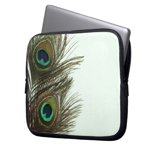 Pfau-Feder-Laptop-Tasche Laptopschutzhülle (Vorderseite Links)