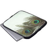 Pfau-Feder-Laptop-Tasche Laptopschutzhülle (Vorne Knopf)