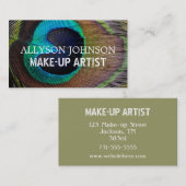 Pfau-Feder-Make-upkünstler-Visitenkarten Visitenkarte (Vorne/Hinten)