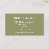 Pfau-Feder-Make-upkünstler-Visitenkarten Visitenkarte (Rückseite)