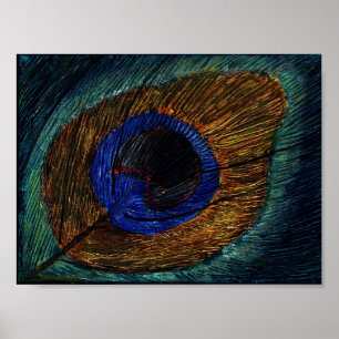 Pfau-Feder-Makro Poster