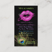 Pfau-Feder-Maskenbildner-Visitenkarte Visitenkarte (Rückseite)