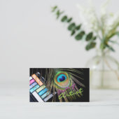 Pfau-Feder-Maskenbildner-Visitenkarte Visitenkarte (Stehend Vorderseite)