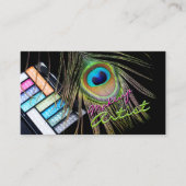 Pfau-Feder-Maskenbildner-Visitenkarte Visitenkarte (Vorderseite)