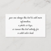 Pfau-Feder mit Blau-und Goldrandstreifen Visitenkarte (Rückseite)