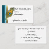 Pfau-Feder mit Blau-und Goldrandstreifen Visitenkarte (Vorne/Hinten)