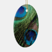 Pfau-Feder mit Buntglas-Effekt Keramik Ornament (Rechts)