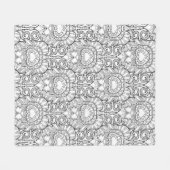 Pfau-Feder-Muster-Gekritzel Fleecedecke (Vorderseite (Horizontal))