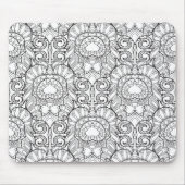 Pfau-Feder-Muster-Gekritzel Mousepad (Vorne)