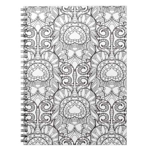 Pfau-Feder-Muster-Gekritzel Notizblock (Vorderseite)