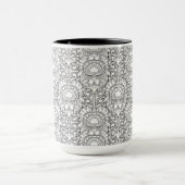 Pfau-Feder-Muster-Gekritzel Tasse (Zentrum)