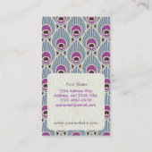 Pfau-Feder-Muster-Visitenkarte Visitenkarte (Rückseite)