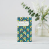 Pfau-Feder-Muster-Visitenkarte Visitenkarte (Stehend Vorderseite)