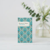 Pfau-Feder-Muster-Visitenkarte Visitenkarte (Stehend Vorderseite)