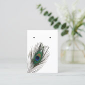 Pfau-Feder-Ohrring-Schmuck-Anzeigen-Gewohnheit Visitenkarte (Stehend Vorderseite)