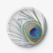 Pfau-Feder Pappteller (Vorderseite)