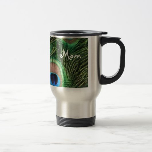 Pfau-Feder-Tasse für Mama Reisebecher (Rechts)